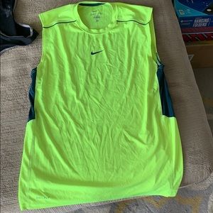 Neon yellow tank top- dri fit